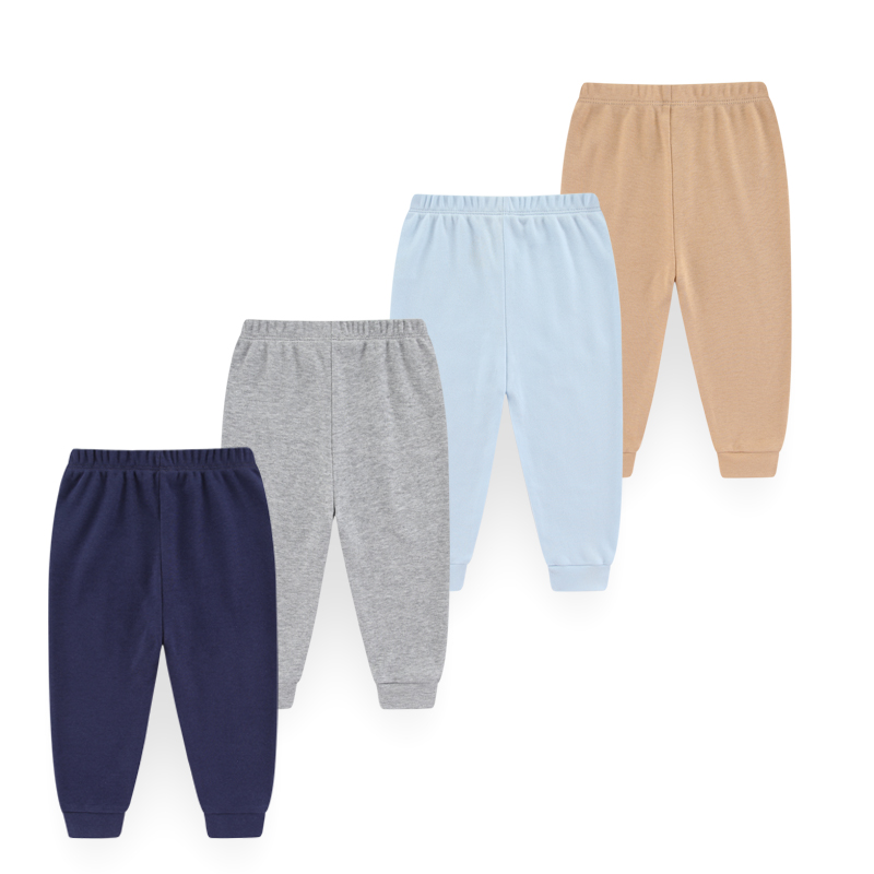 Baby Clothing Bundles - 4 ピースユニセックスベビーパンツ綿 100% 無地 0-24 ヶ月少年少女ズボン四季幼児服