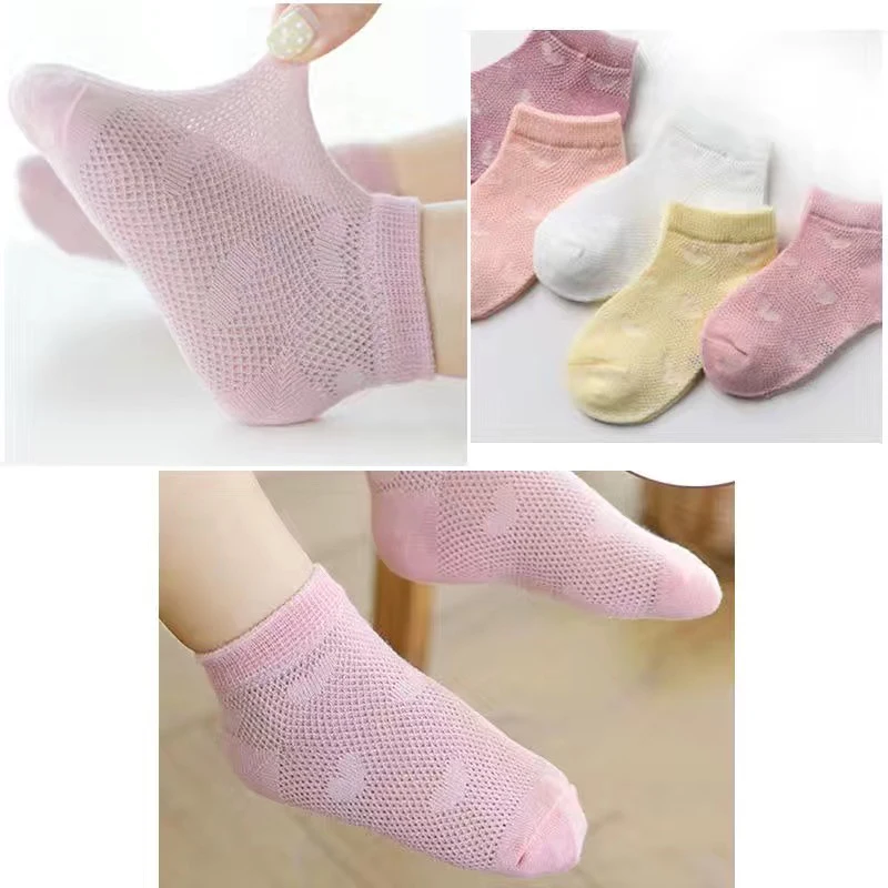 Baby Clothing Sets Boy - 5足セット 1歳～3歳向け ソフトコットン ベビーショートチューブメッシュソックス 夏用アクセサリー 赤ちゃん女の子男の子用