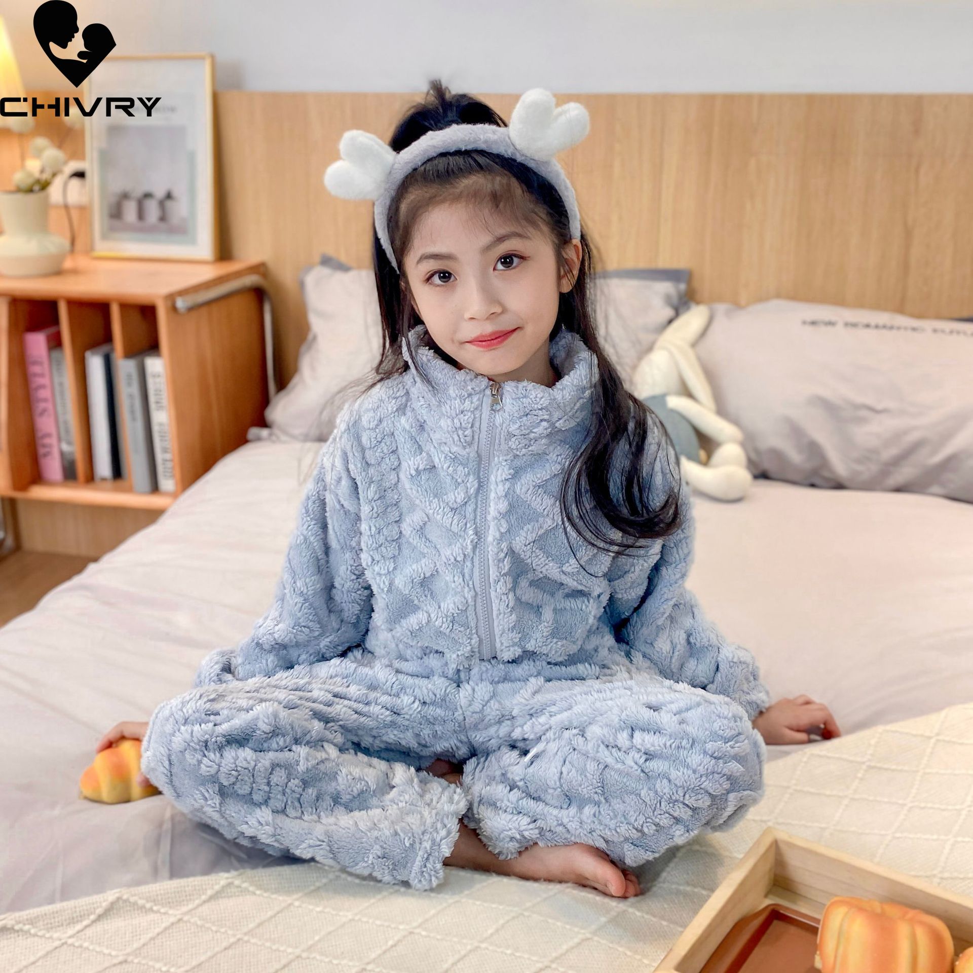 子供用の厚いフランネルパジャマ,ジッパー付き,男の子と女の子 - Baby Clothing Zipper のレビューと価格