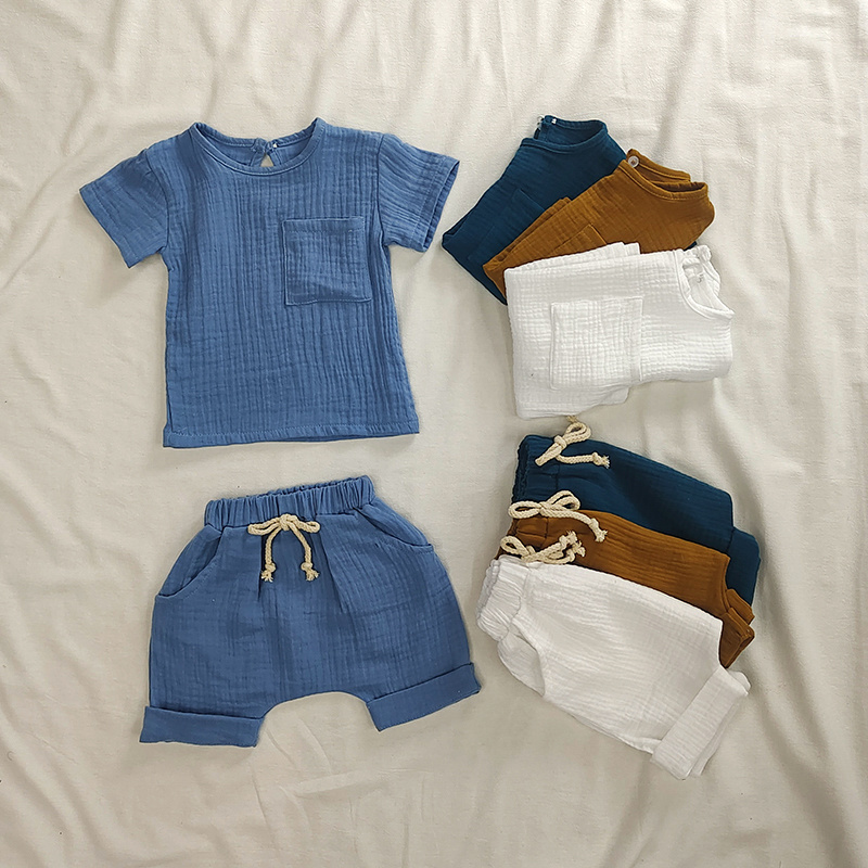 赤ちゃん用コットンTシャツ,夏服セット,トップスとショーツ, - Baby Clothing Bundles のレビューと価格