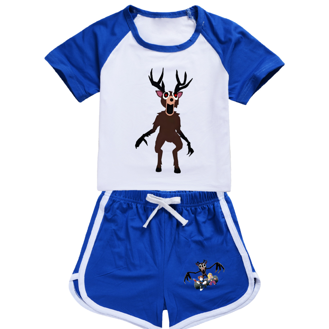 99 夜の森鹿パジャマセット夏子供半袖 Tシャツパジャマパジ - Baby Clothing Night のレビューと価格