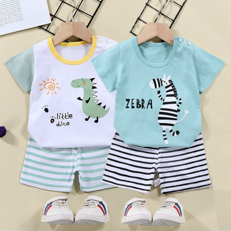 綿 Tシャツ + ショーツ 2 ピーストラックスーツセット子 - Baby Clothing Sets Boy のレビューと価格