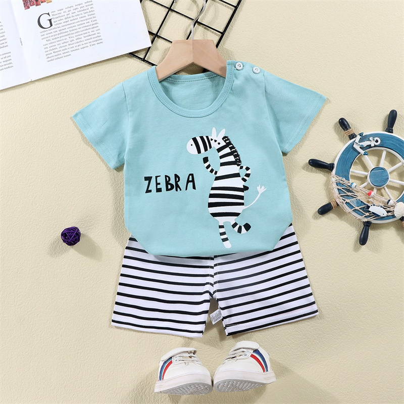 綿 Tシャツ + ショーツ 2 ピーストラックスーツセット子 - Baby Clothing Sets Boy のレビューと価格