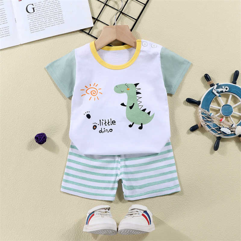 綿 Tシャツ + ショーツ 2 ピーストラックスーツセット子 - Baby Clothing Sets Boy のレビューと価格
