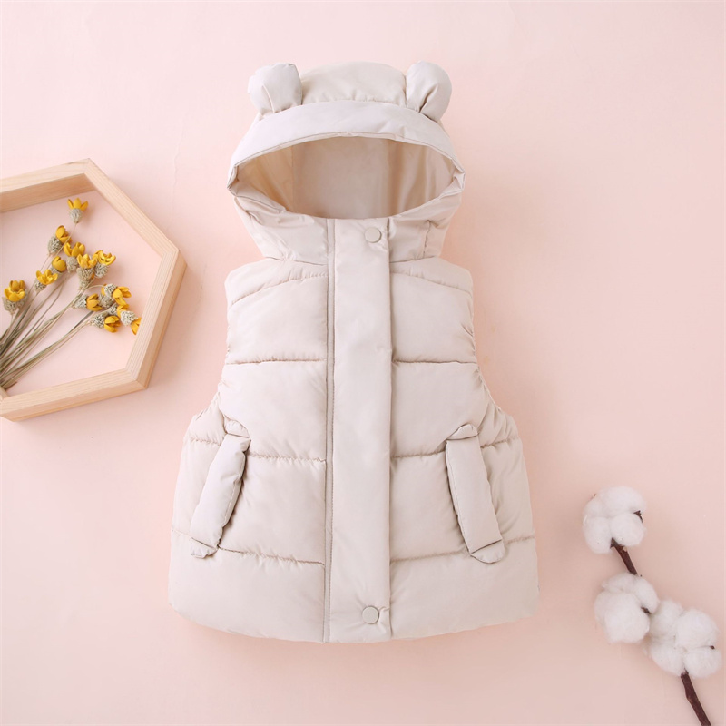 子供用フード付きウォームダウンベスト,秋冬服,ベビージャケッ - Baby Clothing Zipper のレビューと価格