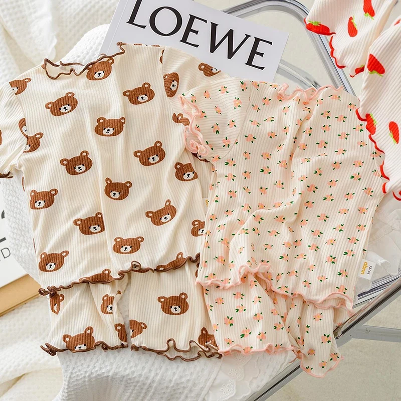 2026 夏綿漫画カジュアルパジャマセットベビー服女の子男の - Baby Clothing Bundles のレビューと価格