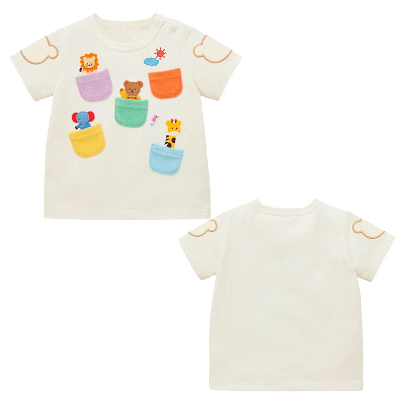 キッズベビー幼児用Tシャツかわいい動物園の動物クマ刺繍100 - Baby Zoo Clothing のレビューと価格