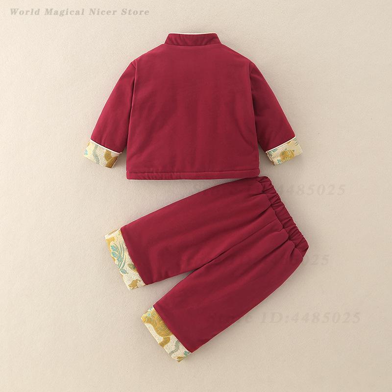 秋冬厚手の唐スーツ子供伝統的な中国衣装漢服長袖オリエンタル衣 - Baby Clothing Sets Boy のレビューと価格