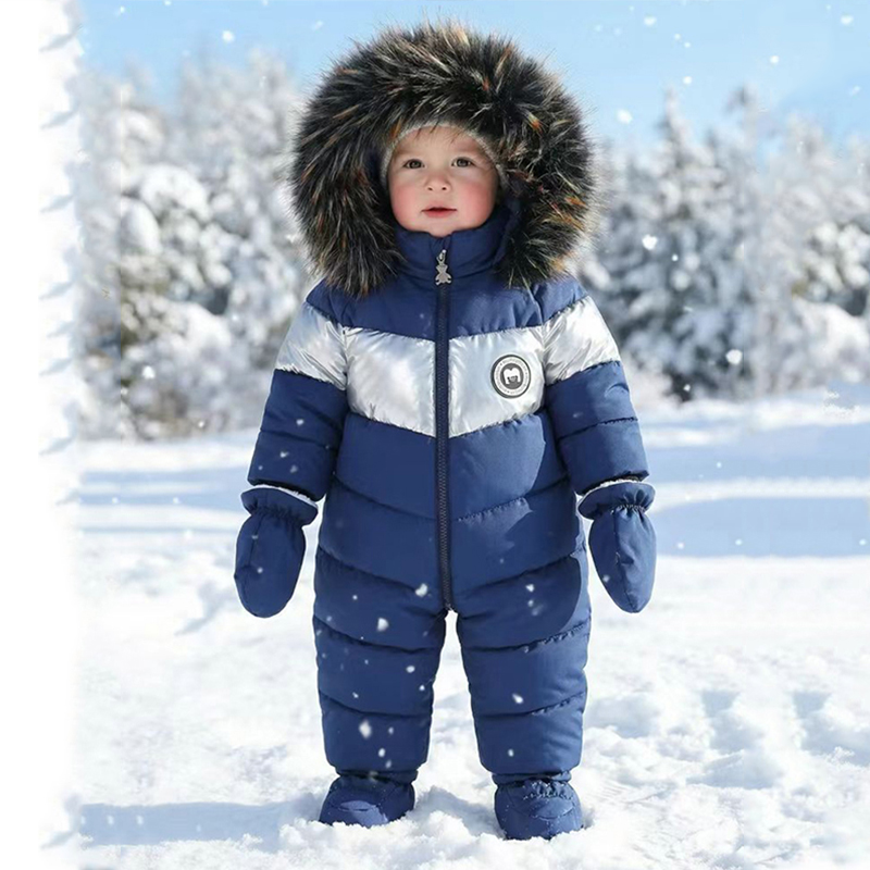 冬新生児ロンパース手袋付き暖かい厚みのある女の赤ちゃん服フー - Baby Clothing Sets Boy のレビューと価格
