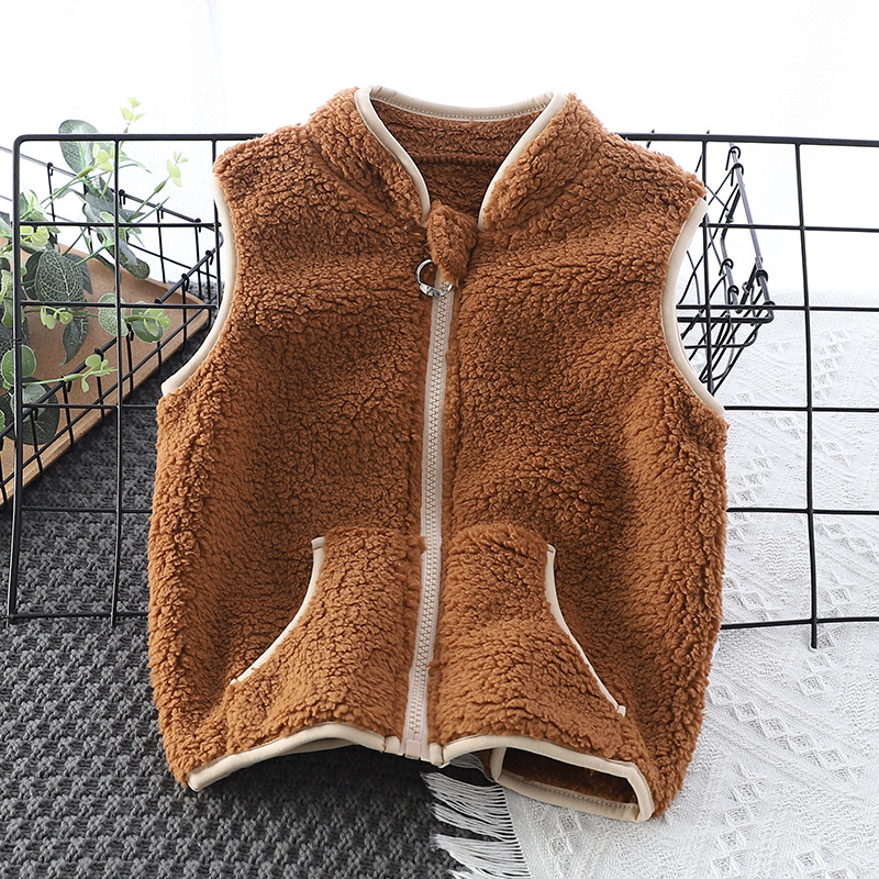 男の子フランネルベスト子供服 2024 秋冬ファッション子供 - Baby Clothing Zipper のレビューと価格