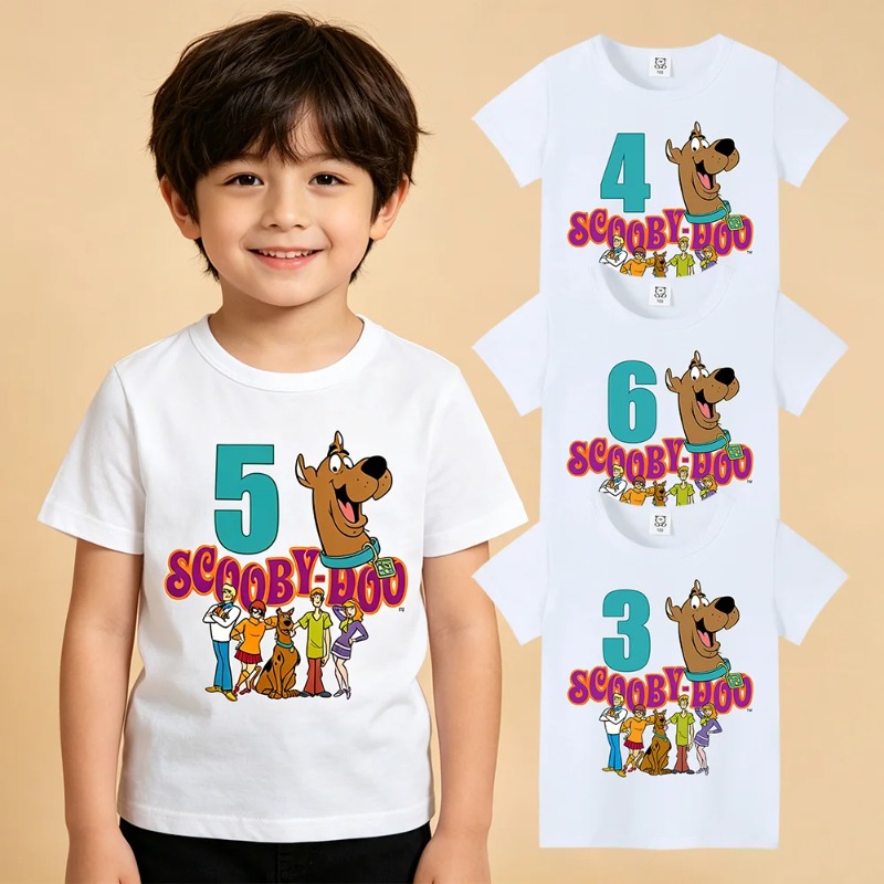 スクービードゥー誕生日番号 Tシャツベビーサマーコットン T - Baby Clothing Sets Boy のレビューと価格